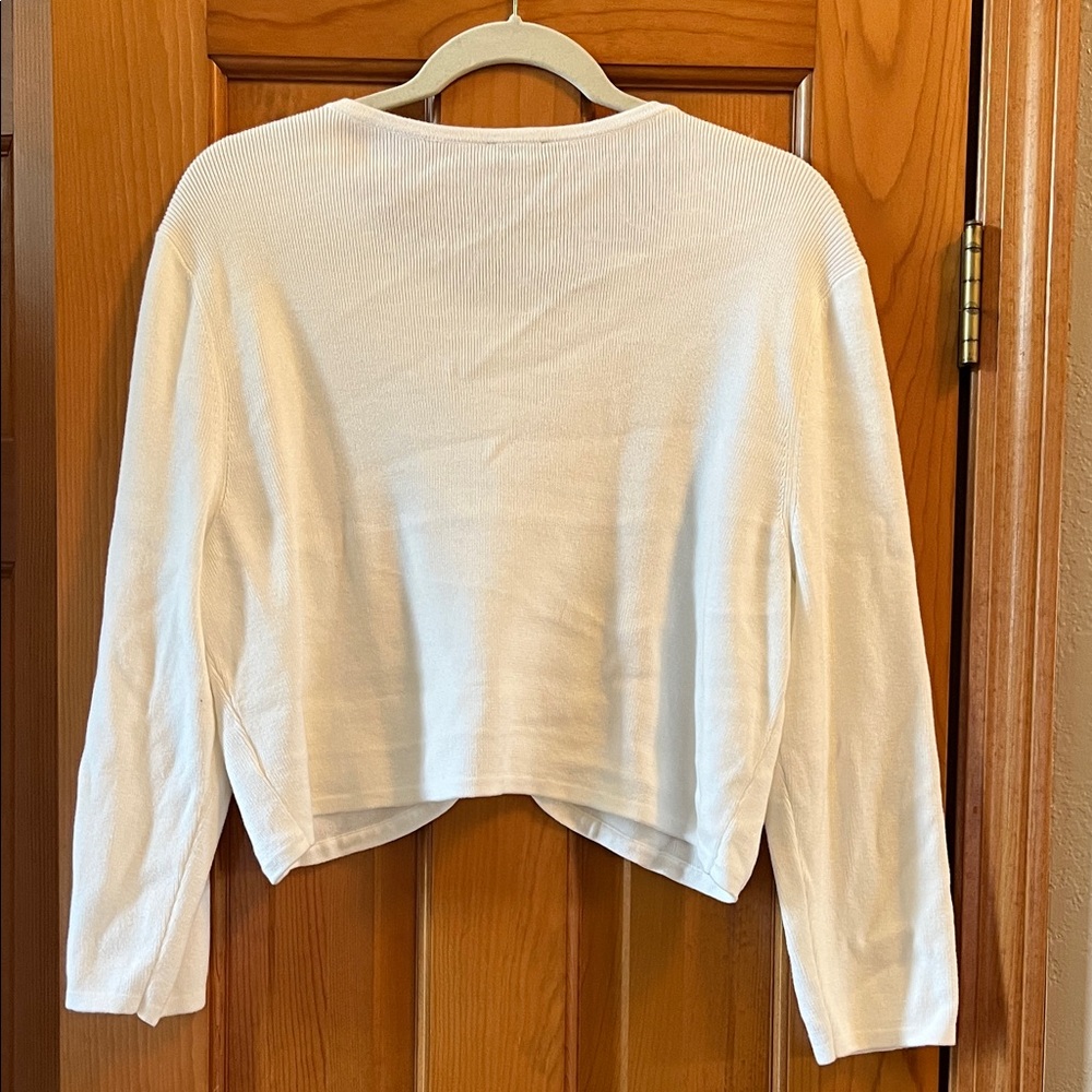 Talbots Ivory Ribbed Knit Top - Picture 3 of 3